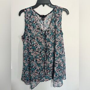 Blue floral blouse
